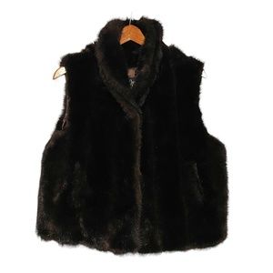 Nana Creations Faux Fur Collar Vest Size M